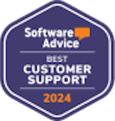 Software advice best customer support 2024 badge